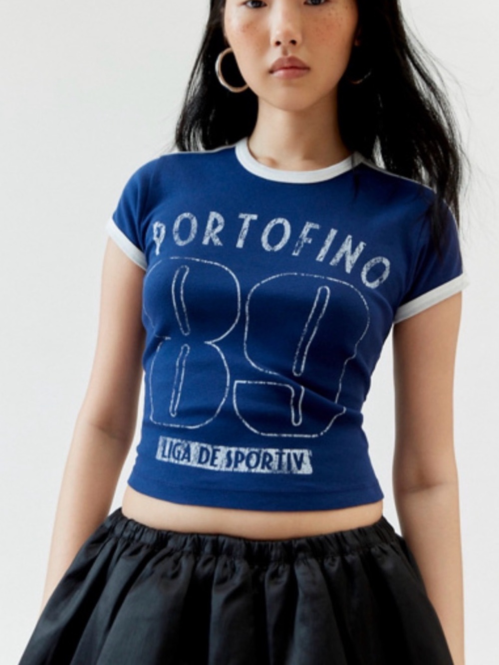 Urban Outfitters Navy Tee with White Trim